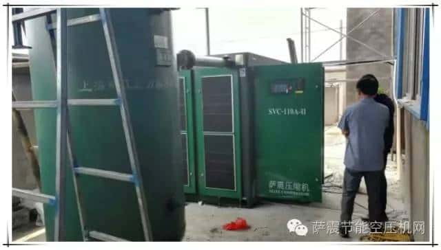 110kw薩震節(jié)能空壓機(jī)安裝現(xiàn)場(chǎng)