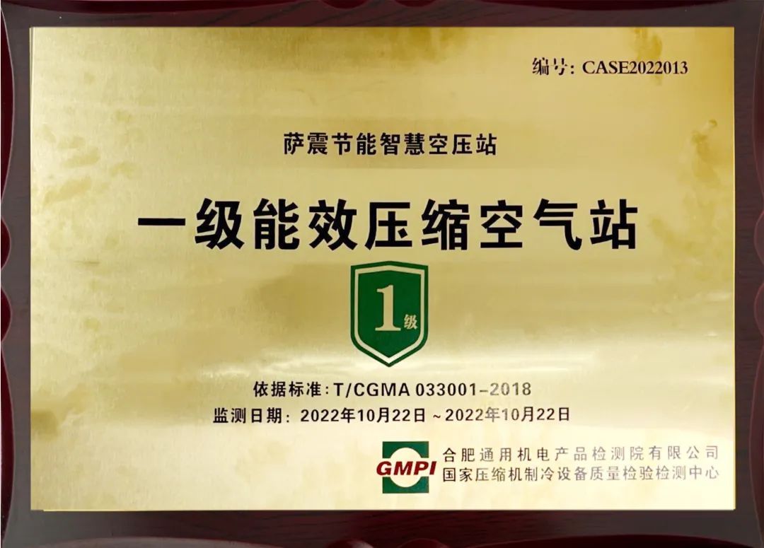 薩震一級能效壓縮空氣站